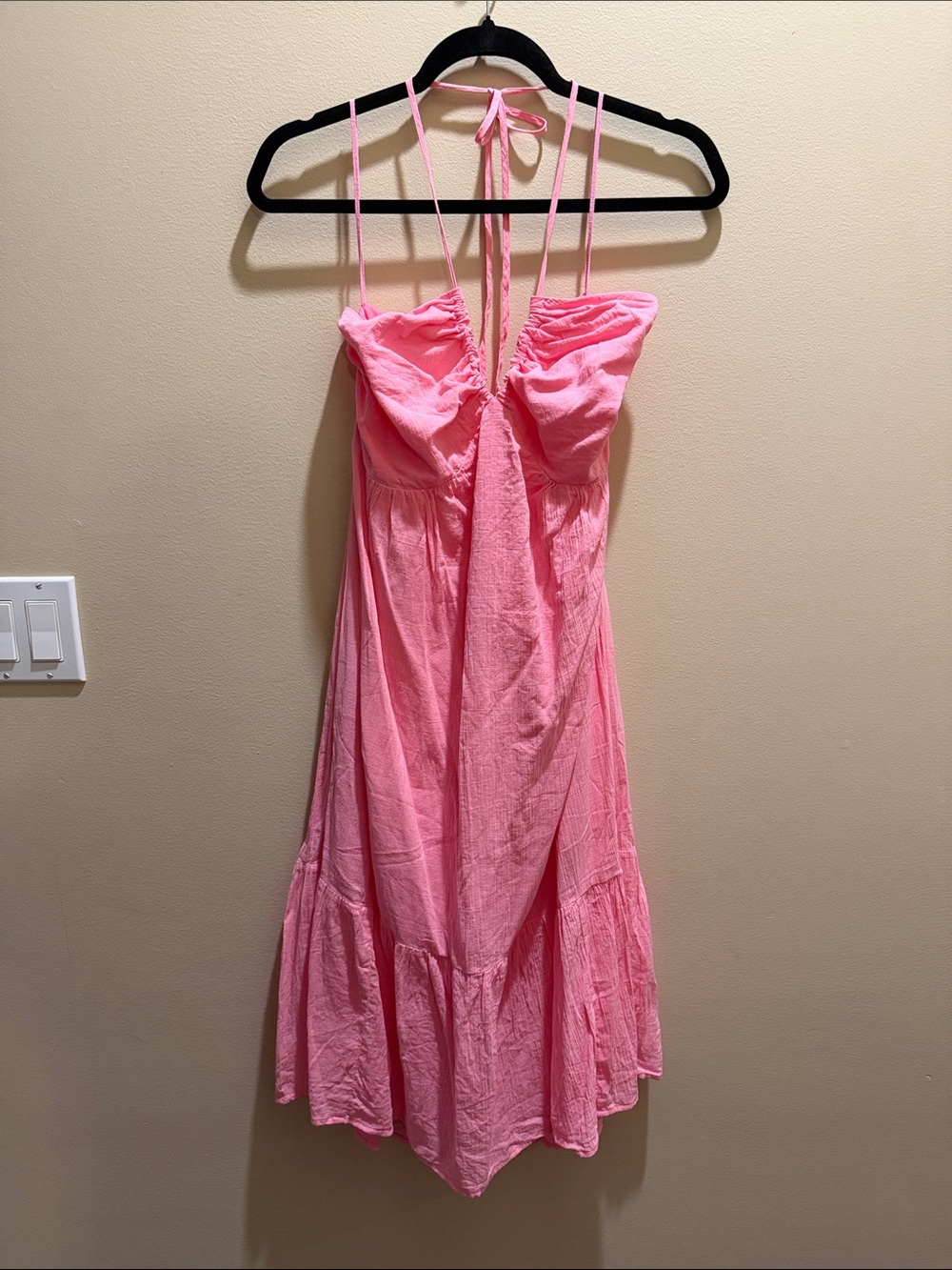 GAP Pink Backless Tie Halter Sundress